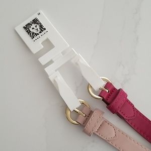 🍓🍑2 PC Berry & Blush Leather Belts